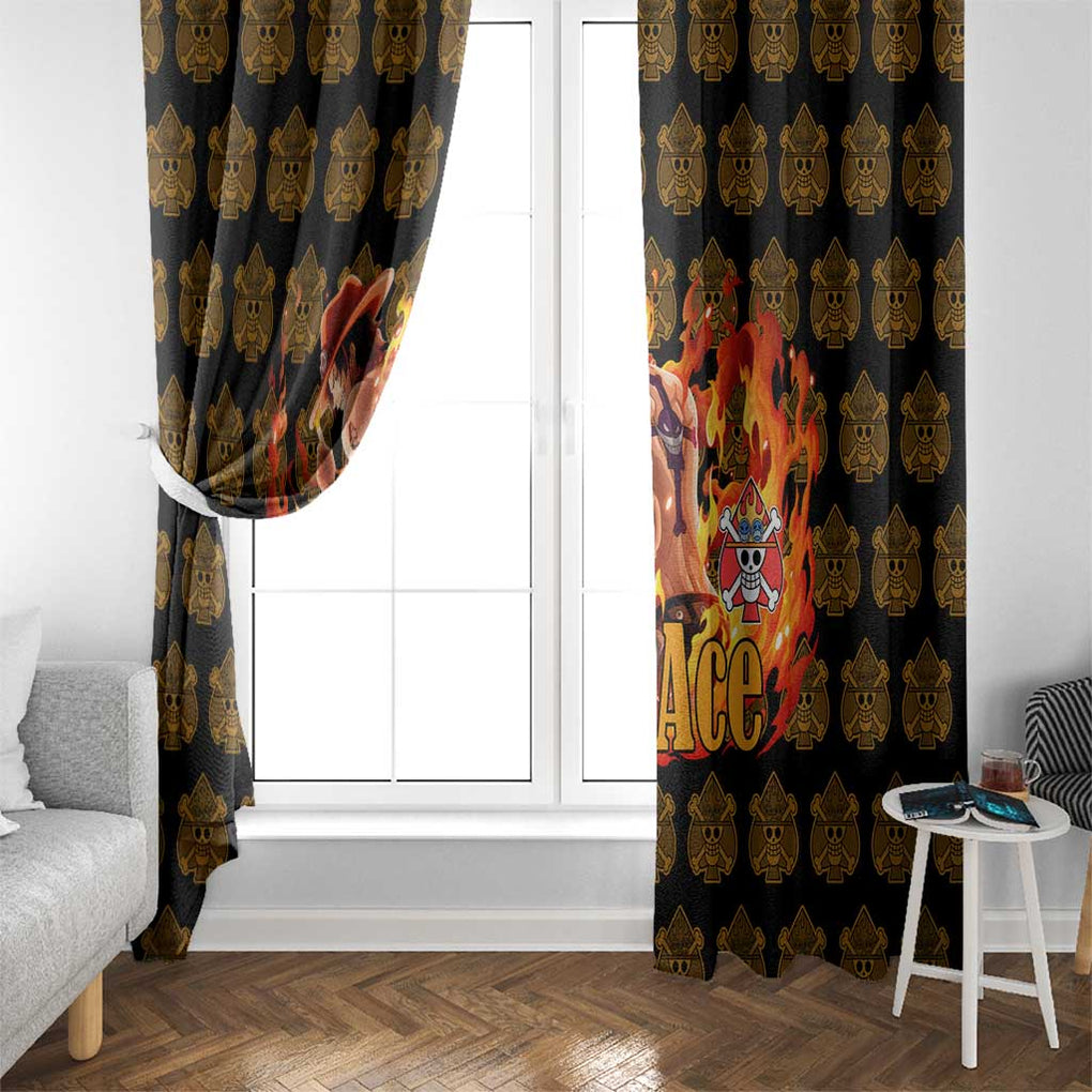 Portgas D. Ace - Fire Fist - One Piece Window Curtain Anime Style