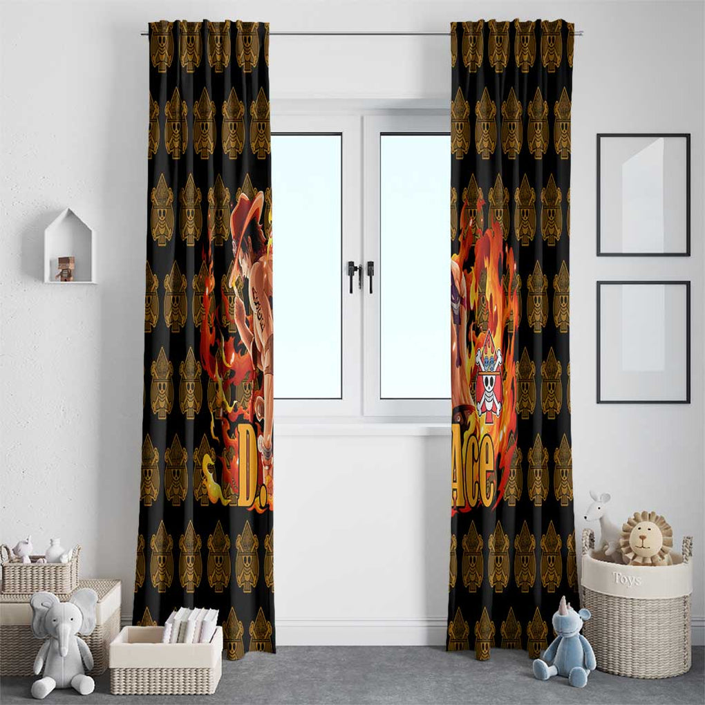 Portgas D. Ace - Fire Fist - One Piece Window Curtain Anime Style