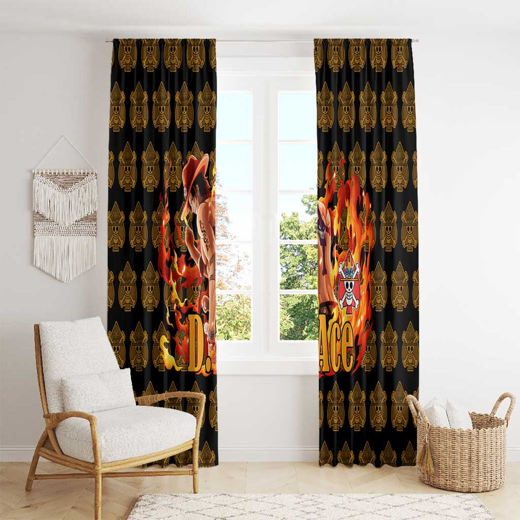 Portgas D. Ace - Fire Fist - One Piece Window Curtain Anime Style