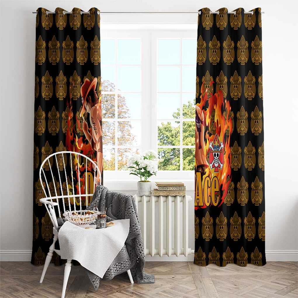 Portgas D. Ace - Fire Fist - One Piece Window Curtain Anime Style