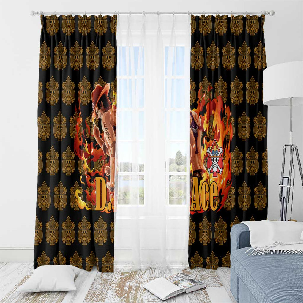 Portgas D. Ace - Fire Fist - One Piece Window Curtain Anime Style