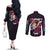 Luffy Gear 4 - One Piece Couples Matching Off The Shoulder Long Sleeve Dress and Long Sleeve Button Shirt Anime Pattern Mix Style