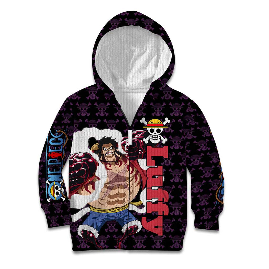 Luffy Gear 4 - One Piece Kid Hoodie Anime Pattern Mix Style