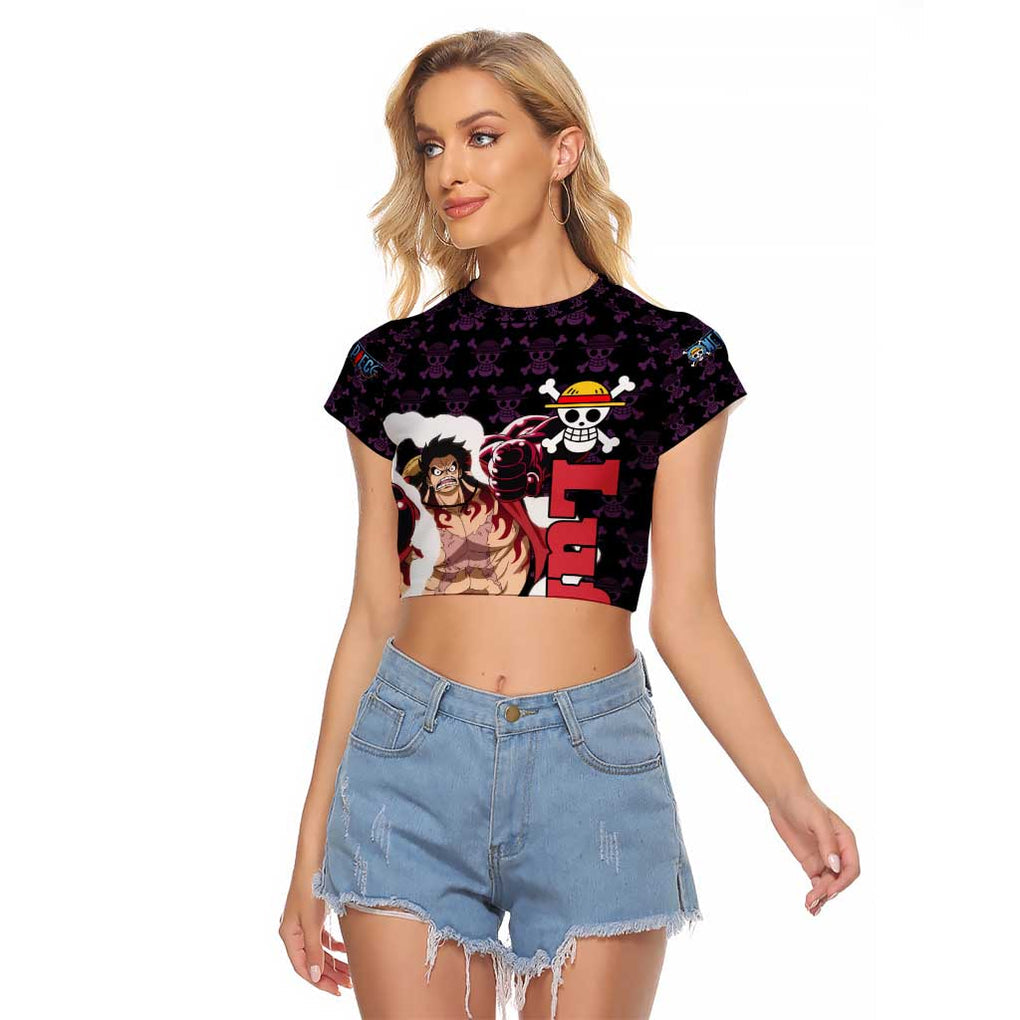 Luffy Gear 4 - One Piece Raglan Cropped T Shirt Anime Pattern Mix Style