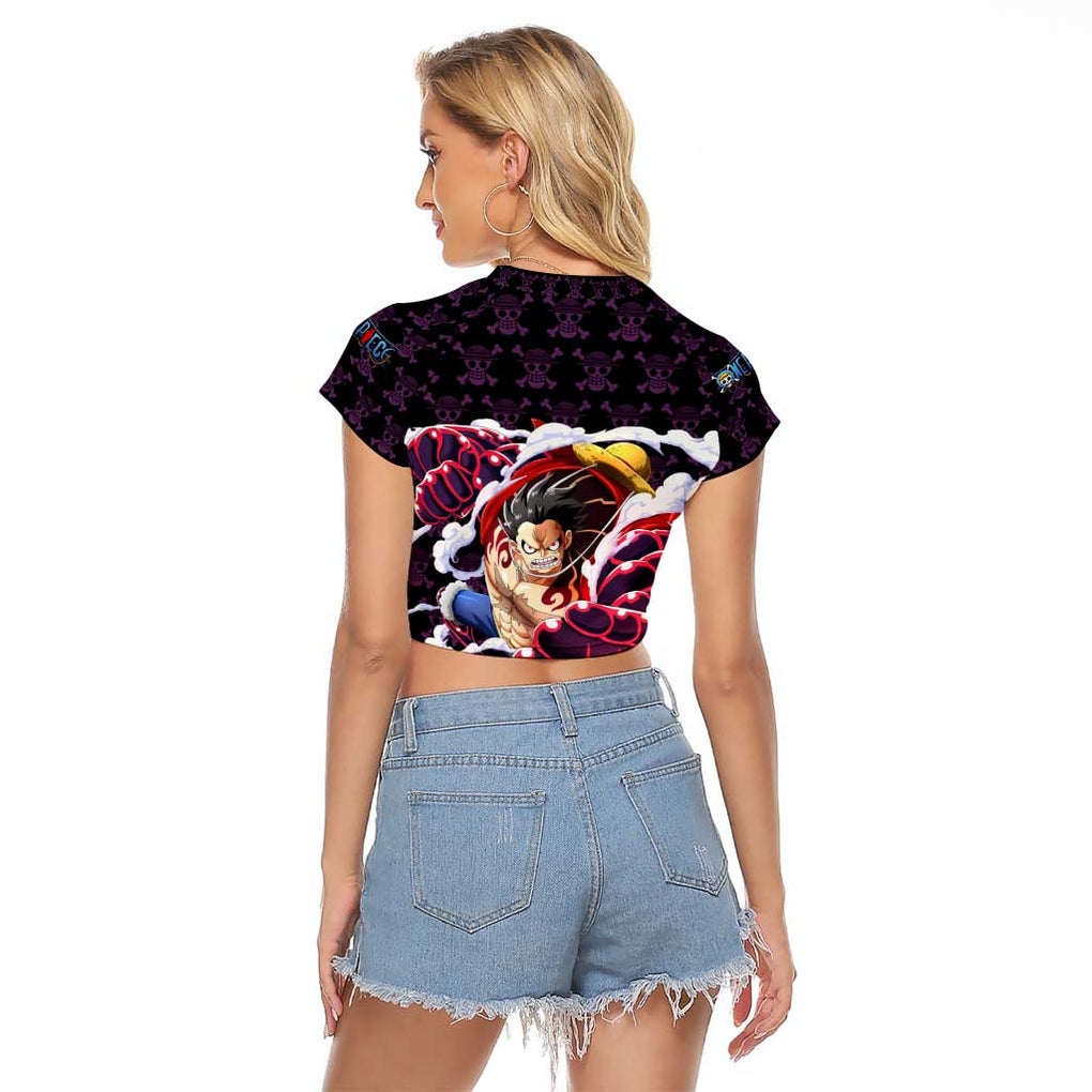 Luffy Gear 4 - One Piece Raglan Cropped T Shirt Anime Pattern Mix Style