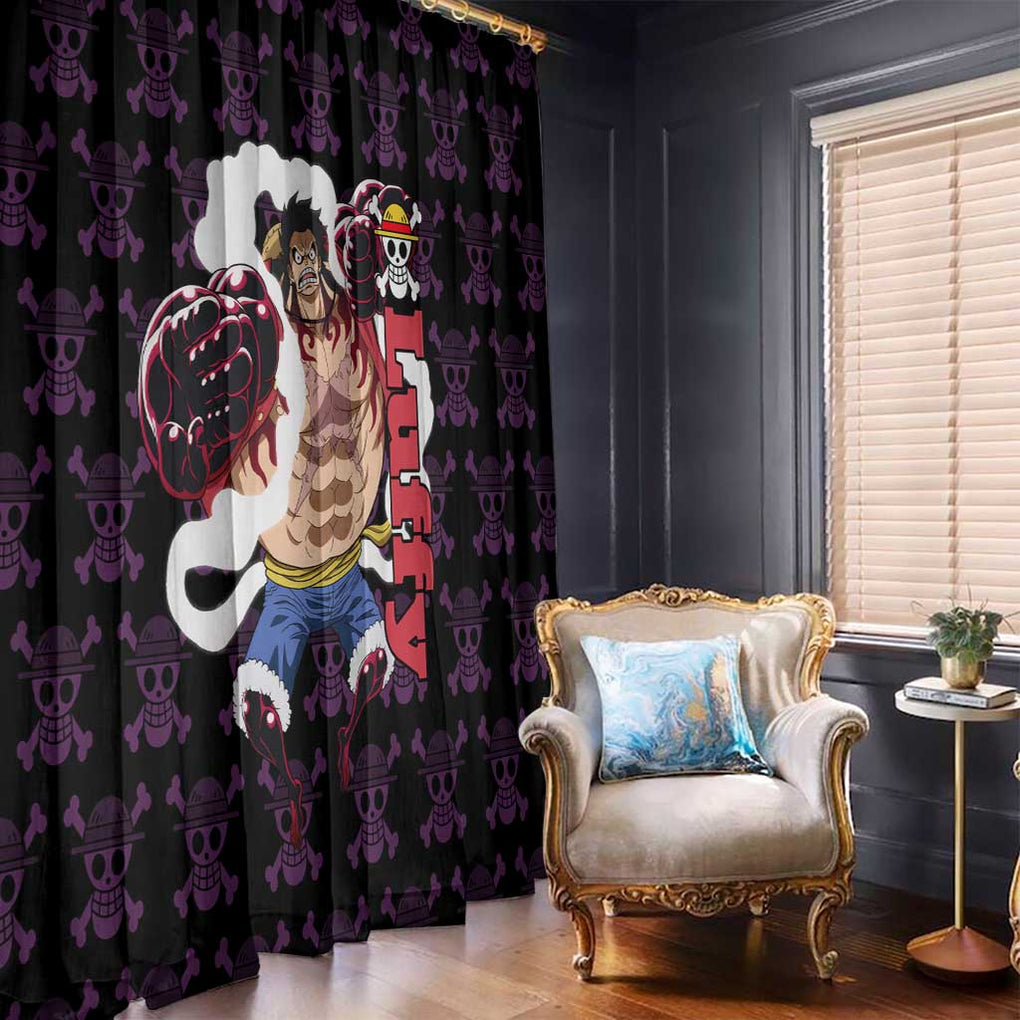 Luffy Gear 4 - One Piece Window Curtain Anime Pattern Mix Style