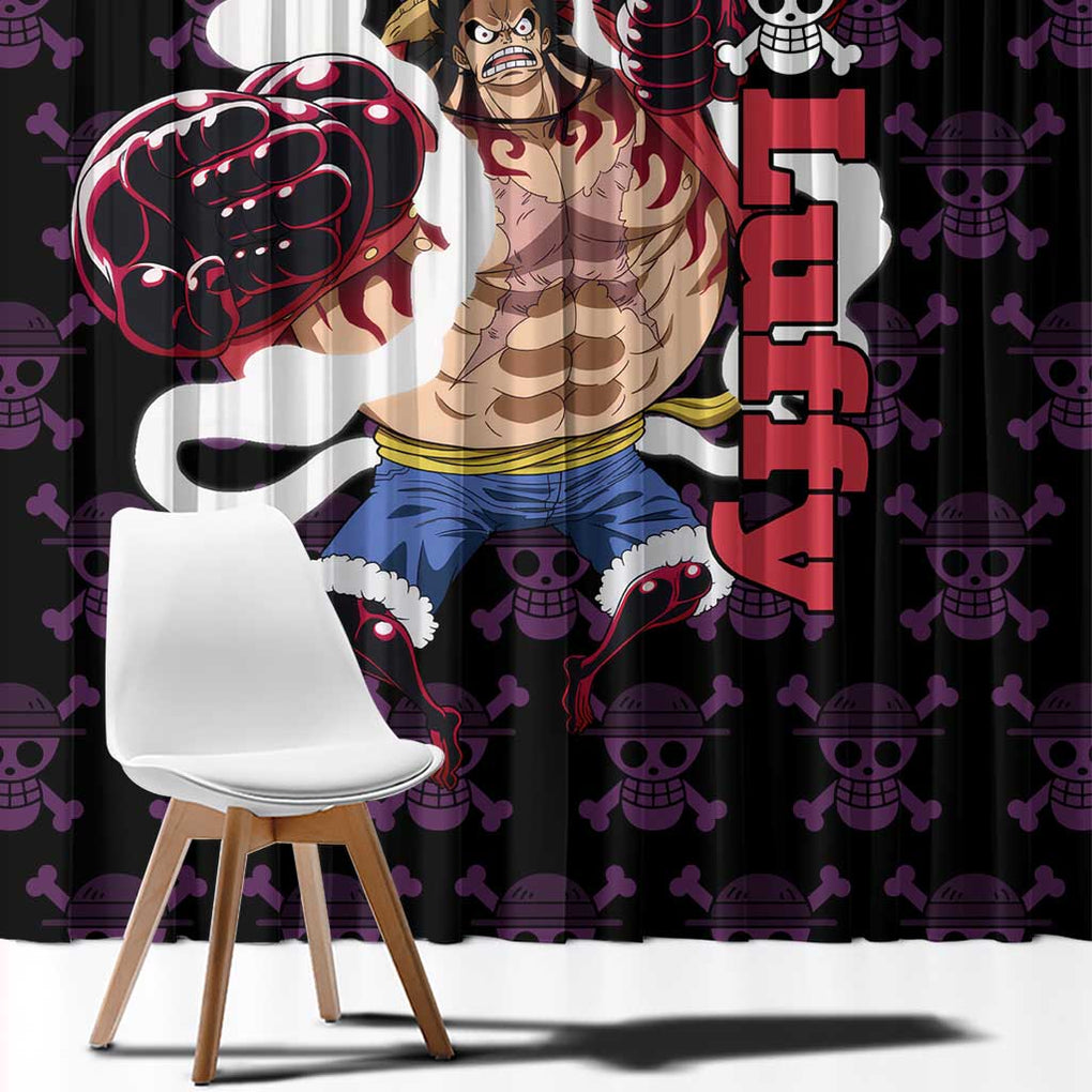 Luffy Gear 4 - One Piece Window Curtain Anime Pattern Mix Style