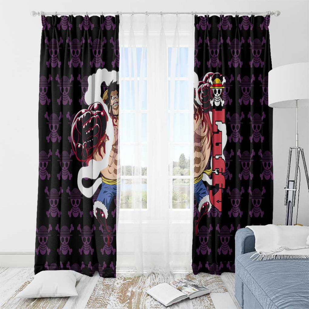 Luffy Gear 4 - One Piece Window Curtain Anime Pattern Mix Style