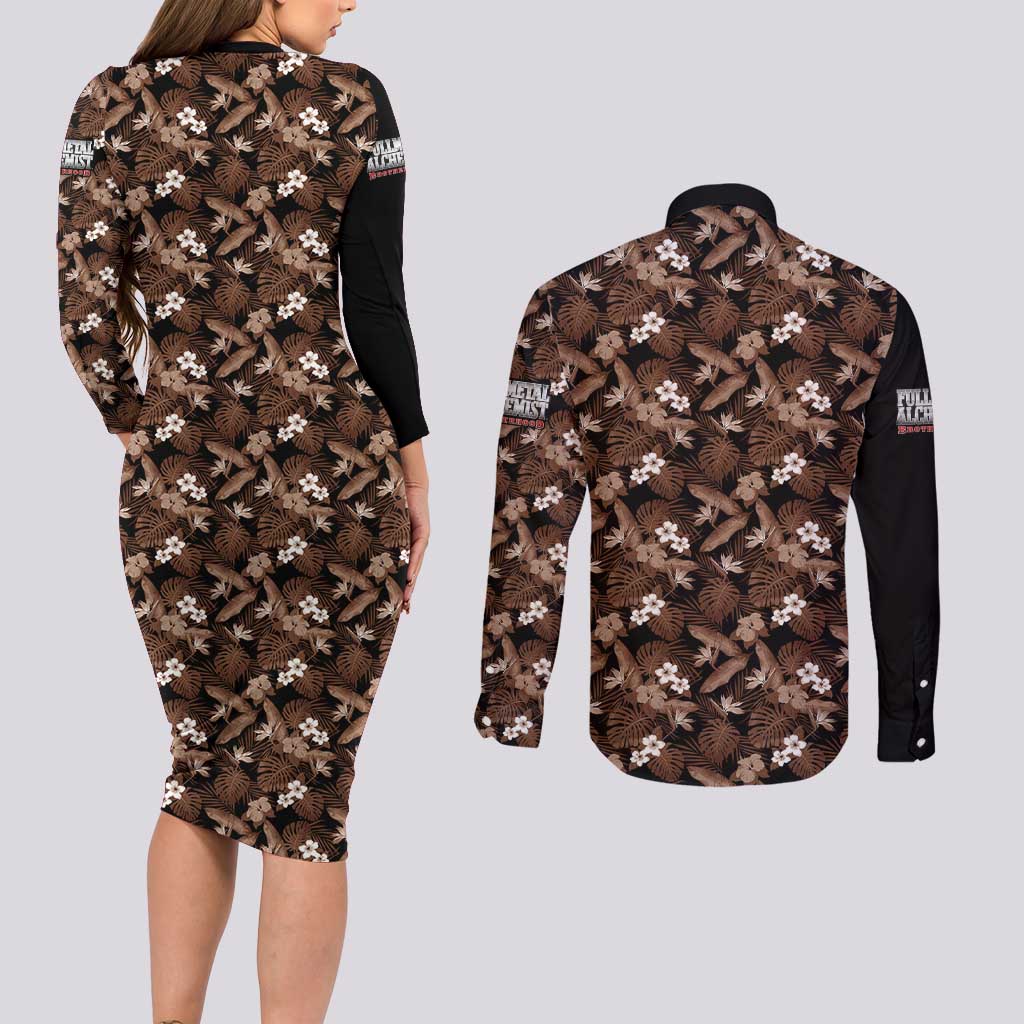 King Bradley - Fullmetal Alchemist Couples Matching Long Sleeve Bodycon Dress and Long Sleeve Button Shirt Anime Style