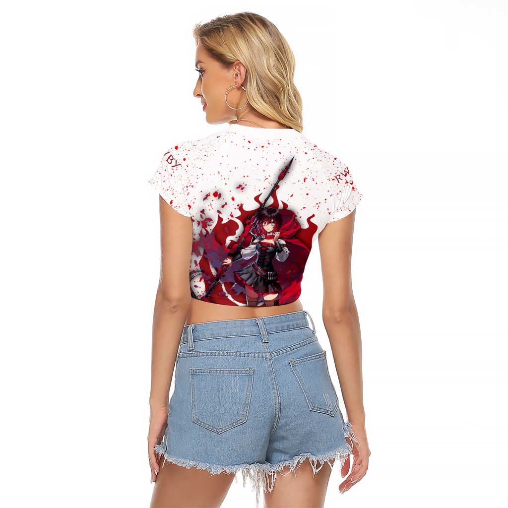 Ruby Rose - RWBY Raglan Cropped T Shirt Anime Style