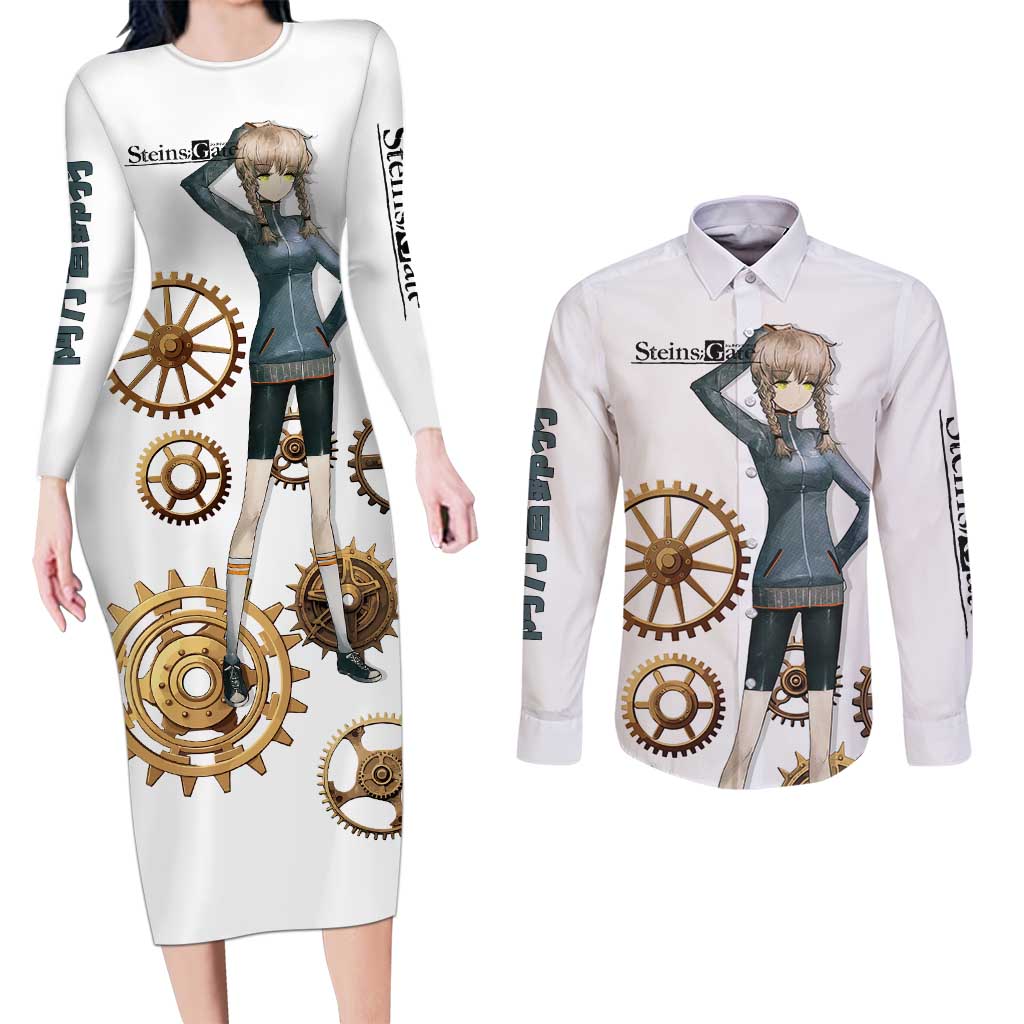 Suzuha Amane Couples Matching Long Sleeve Bodycon Dress and Long Sleeve Button Shirt Anime Style