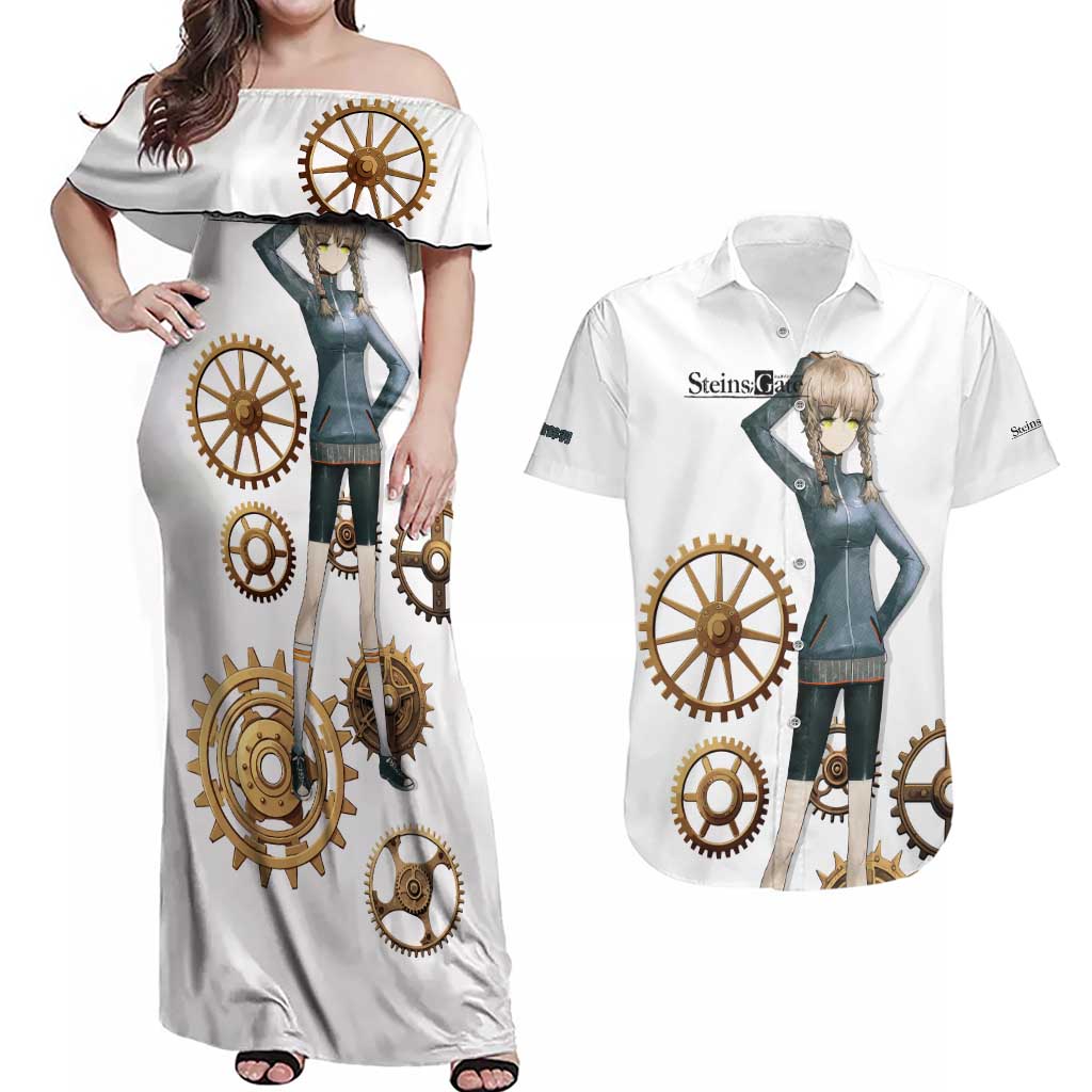 Suzuha Amane Couples Matching Off Shoulder Maxi Dress and Hawaiian Shirt Anime Style