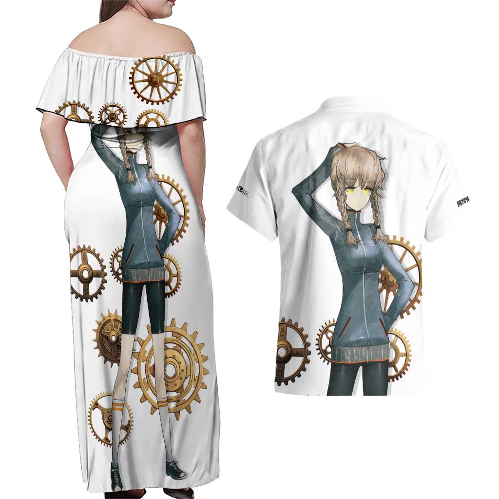 Suzuha Amane Couples Matching Off Shoulder Maxi Dress and Hawaiian Shirt Anime Style