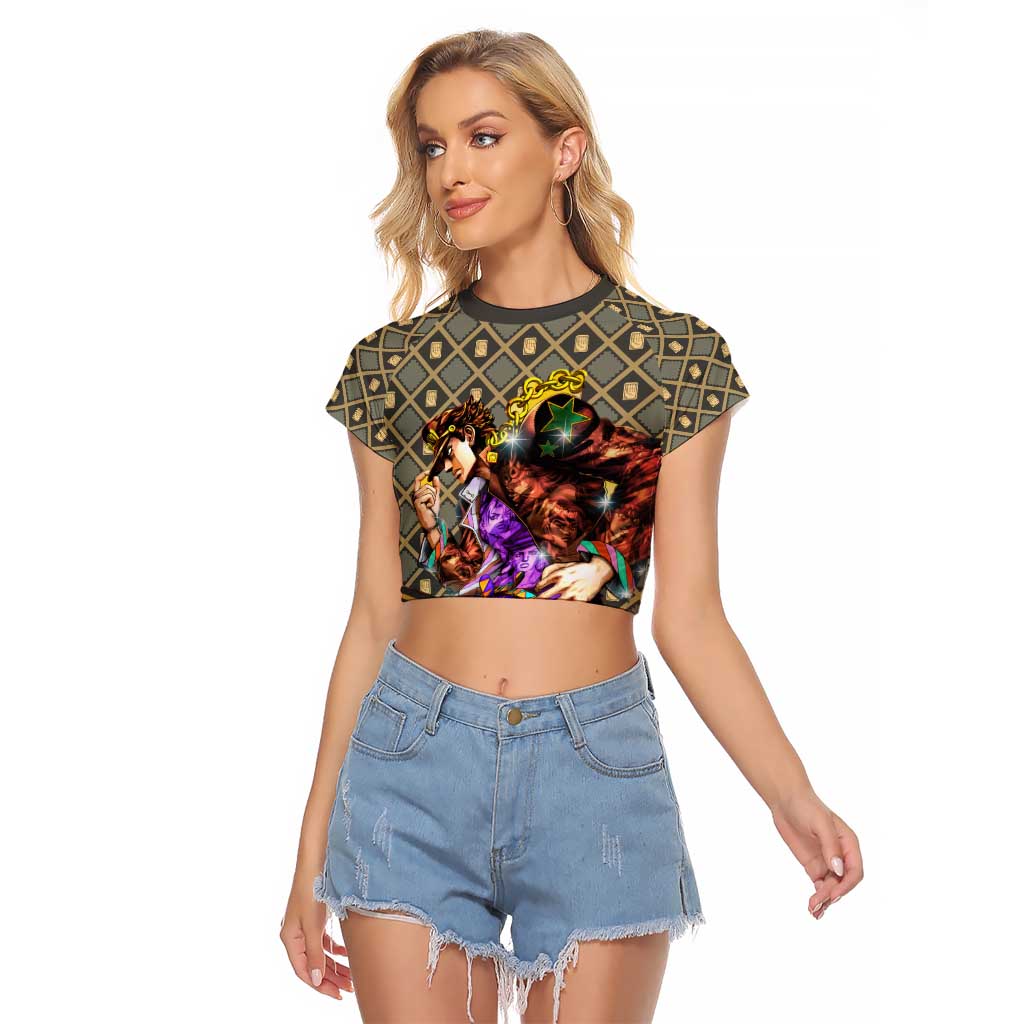 Jotaro Kujo - JoJo no Kimyo na Boken Raglan Cropped T Shirt Anime Style
