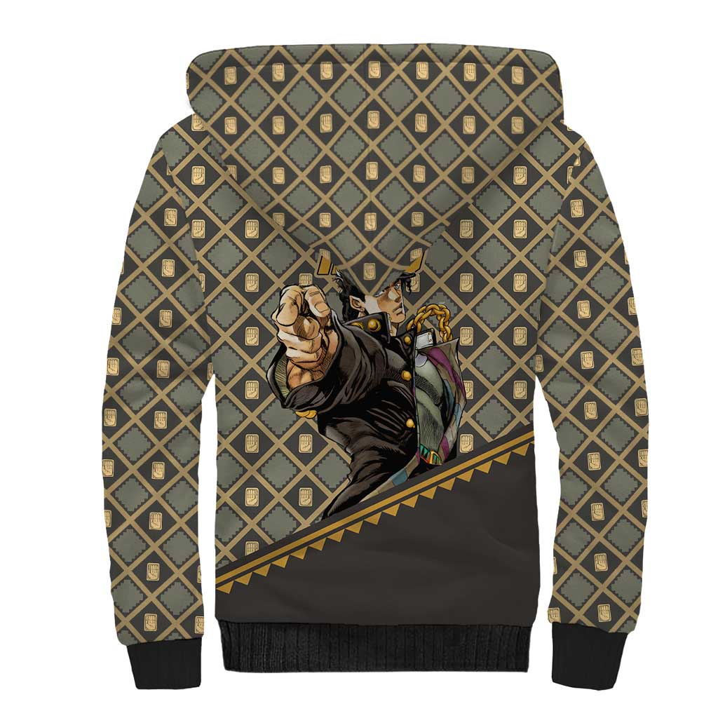 Jotaro Kujo - JoJo no Kimyo na Boken Sherpa Hoodie Anime Style