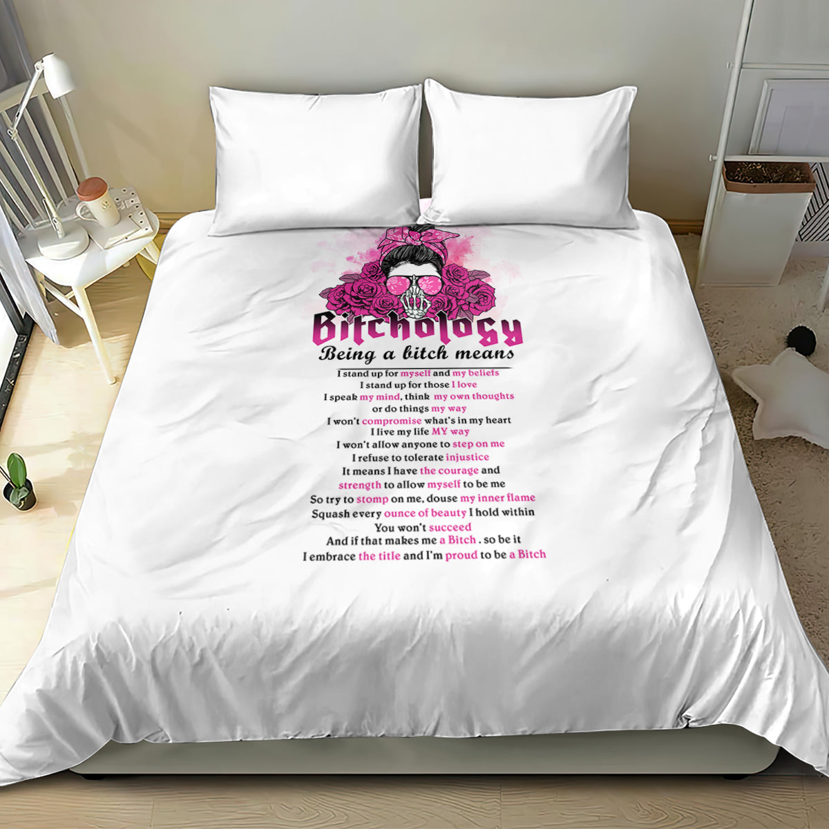 bitchology-being-a-bitch-means-bedding-set