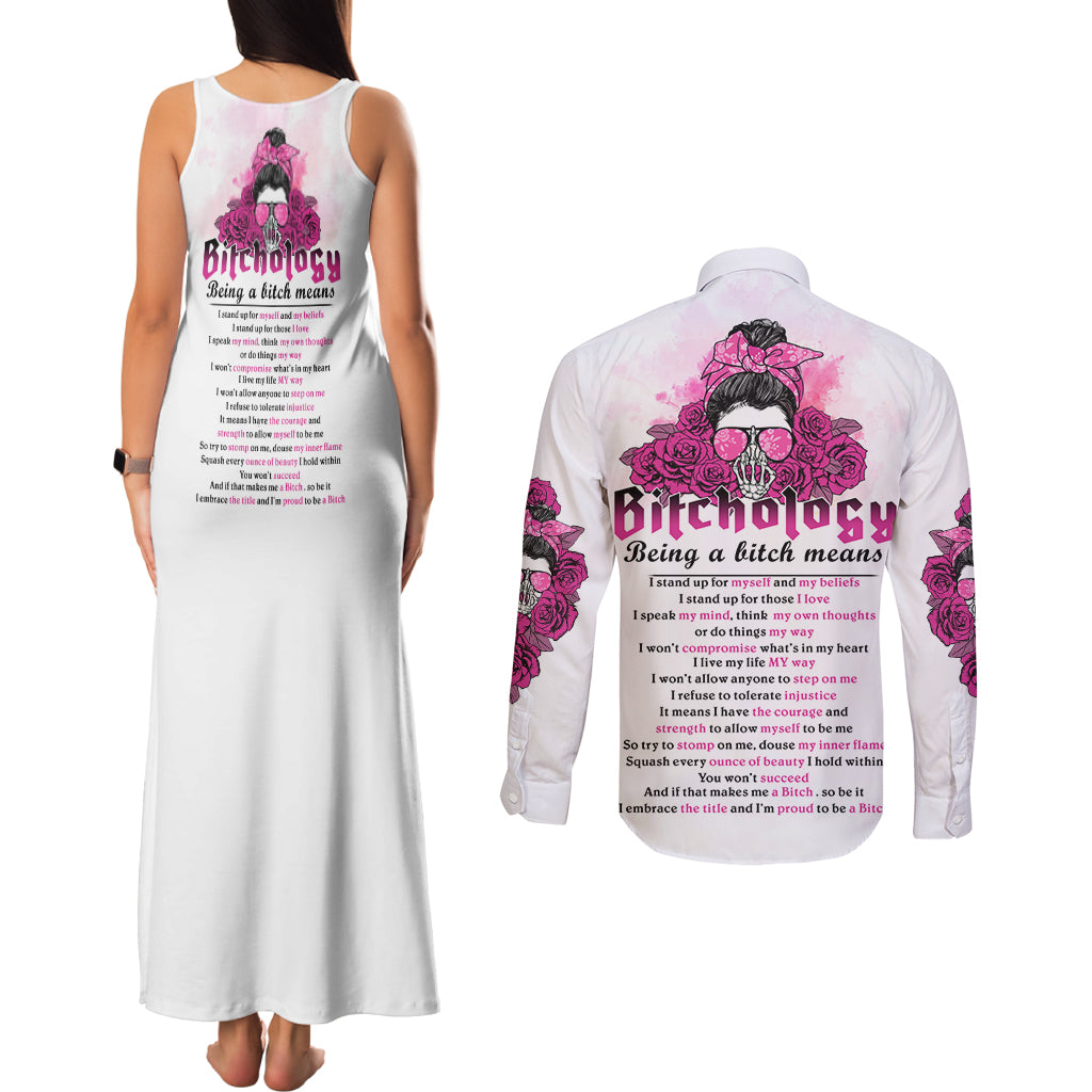 bitchology-being-a-bitch-means-couples-matching-tank-maxi-dress-and-long-sleeve-button-shirt
