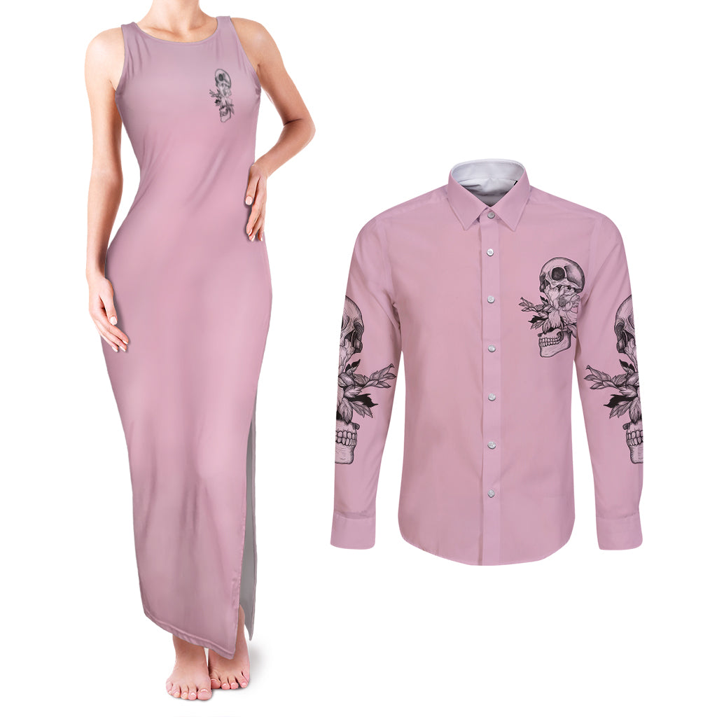 the-good-girl-in-me-got-tired-skull-couples-matching-tank-maxi-dress-and-long-sleeve-button-shirt