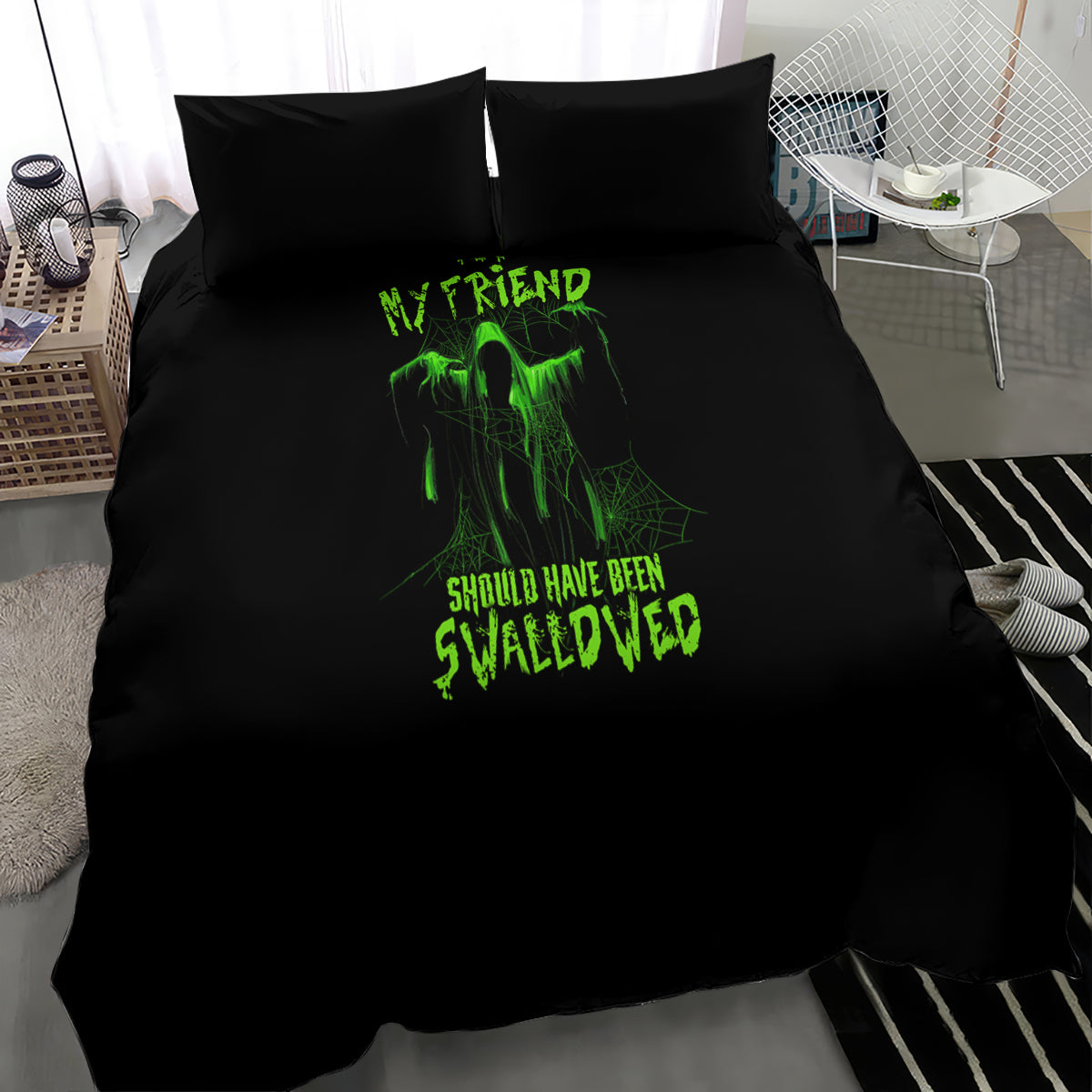 you-my-friend-should-have-been-swallowed-halloween-bedding-set