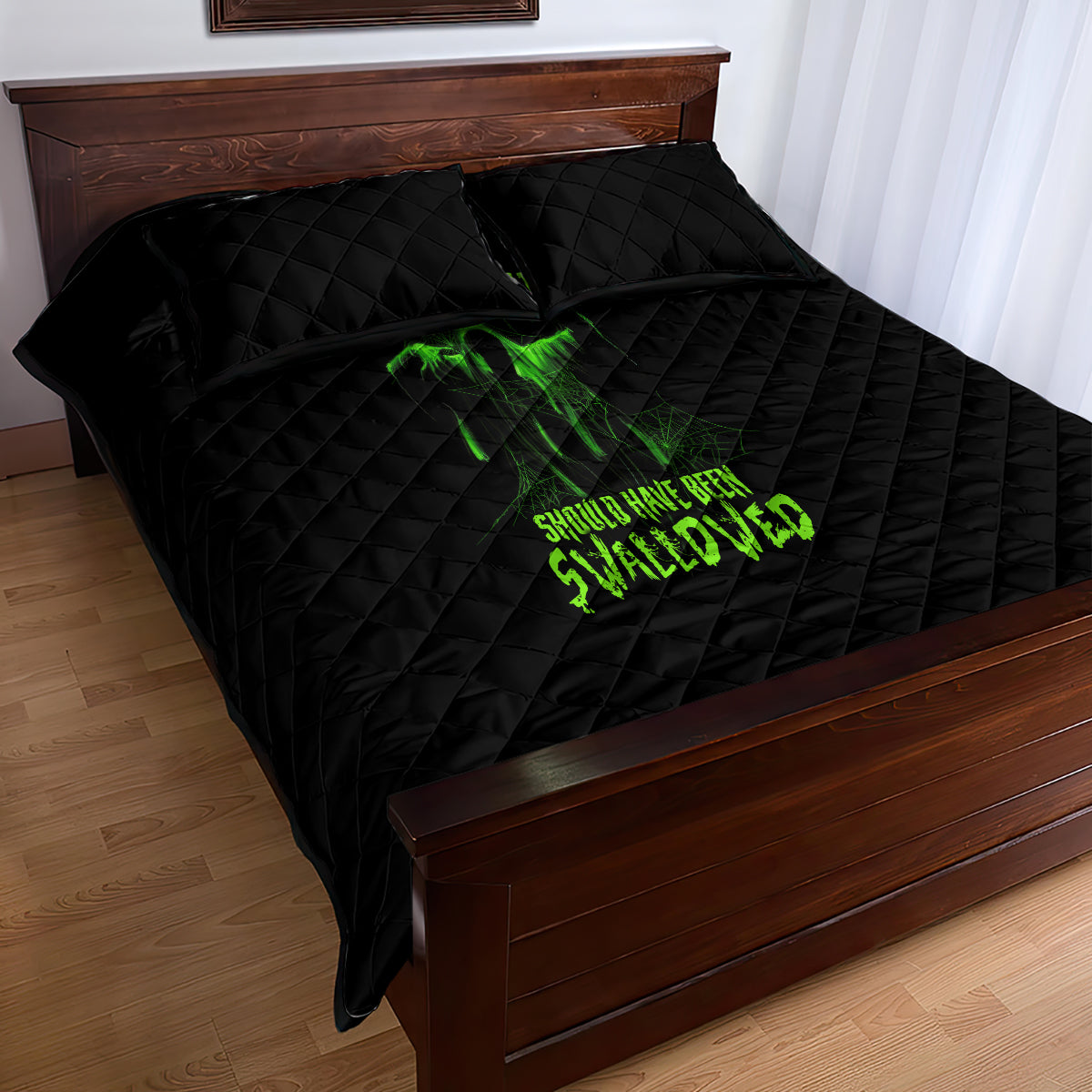 you-my-friend-should-have-been-swallowed-halloween-quilt-bed-set
