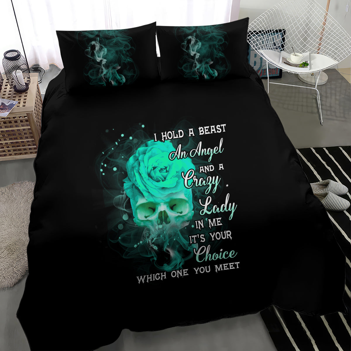 i-hold-a-beast-an-angel-crazy-lady-in-me-bedding-set