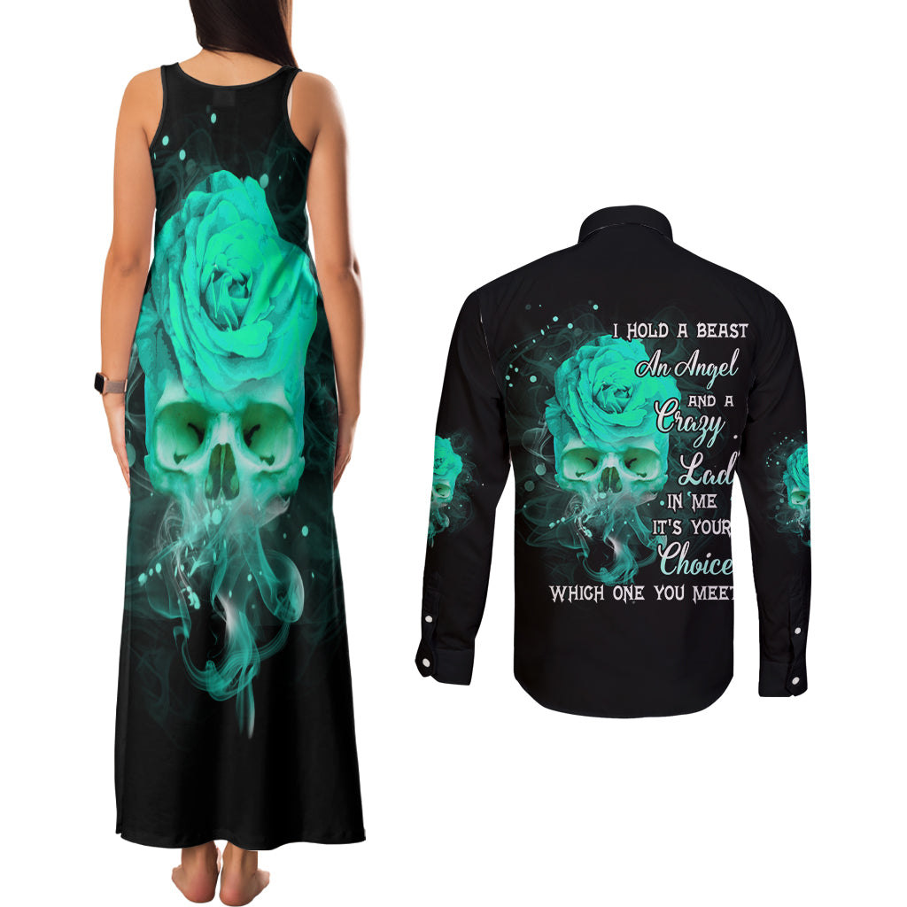 i-hold-a-beast-an-angel-crazy-lady-in-me-couples-matching-tank-maxi-dress-and-long-sleeve-button-shirt