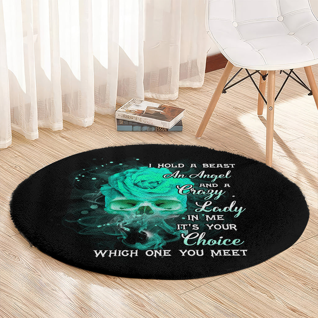 i-hold-a-beast-an-angel-crazy-lady-in-me-round-carpet