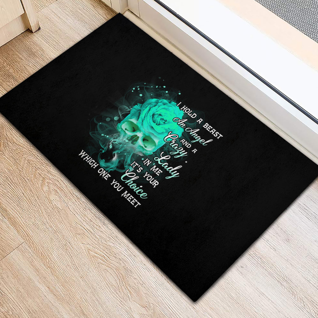 i-hold-a-beast-an-angel-crazy-lady-in-me-rubber-doormat