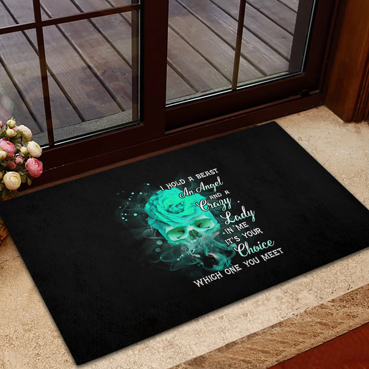 i-hold-a-beast-an-angel-crazy-lady-in-me-rubber-doormat