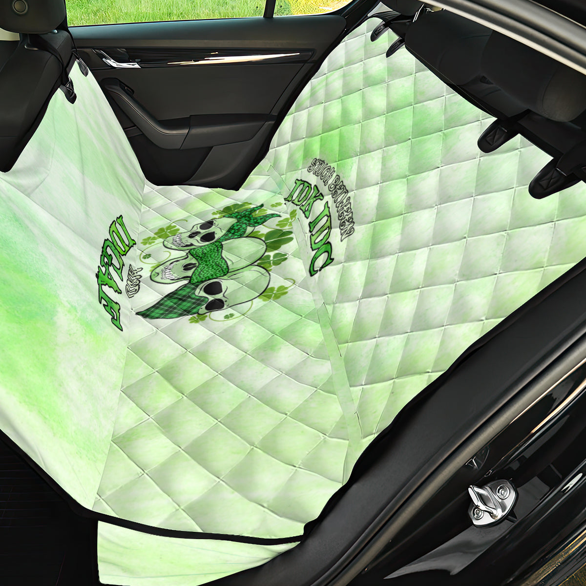 stuck-between-idk-idc-and-idgaf-rose-skull-patricks-day-back-car-seat-cover