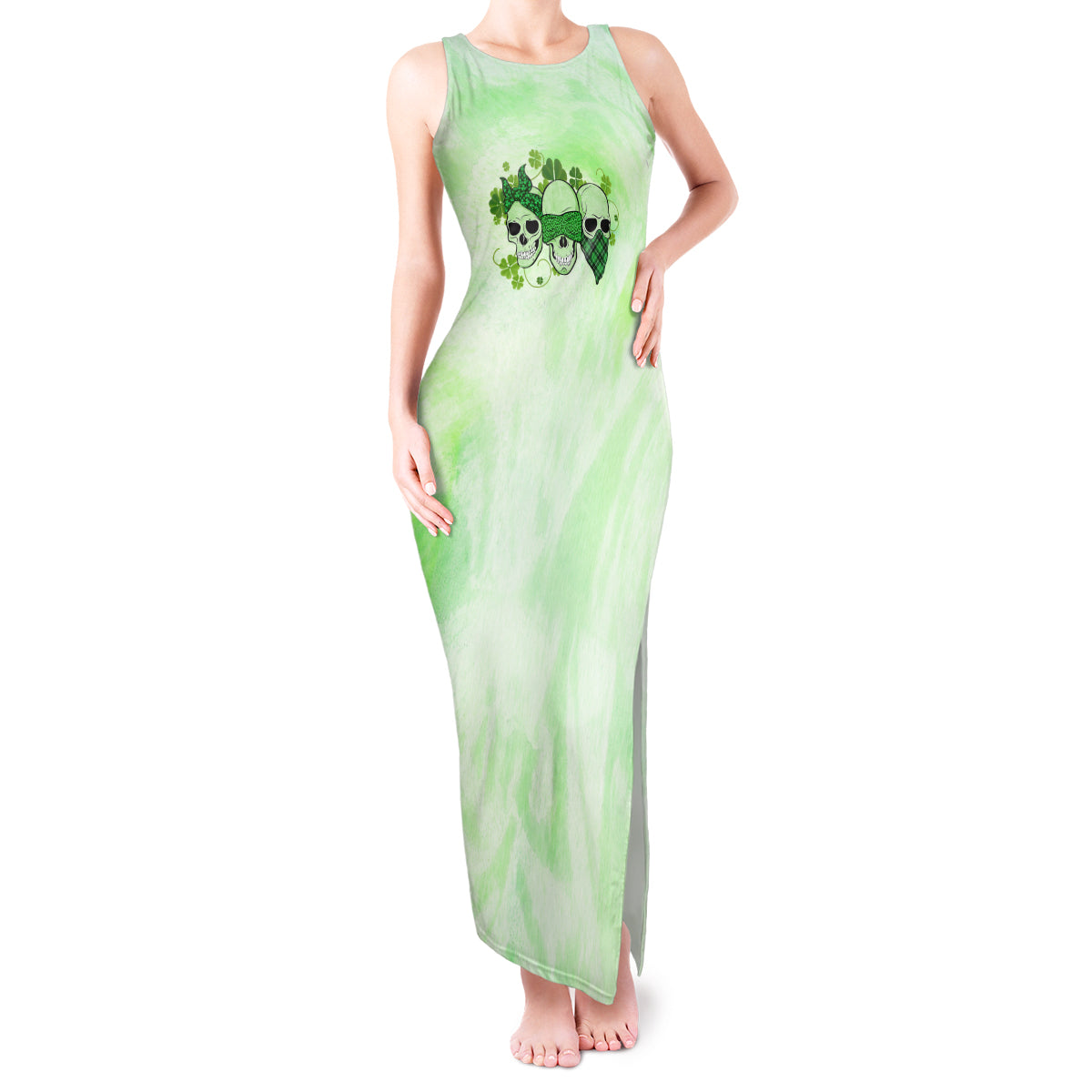 stuck-between-idk-idc-and-idgaf-rose-skull-patricks-day-tank-maxi-dress