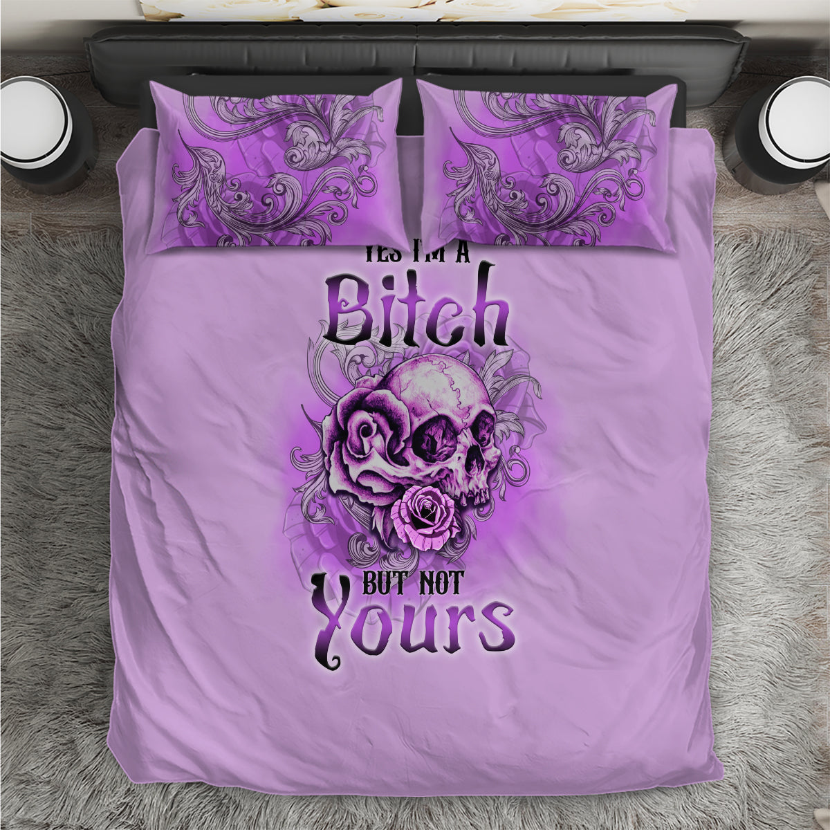 yes-im-a-b-but-not-yours-purple-bedding-set