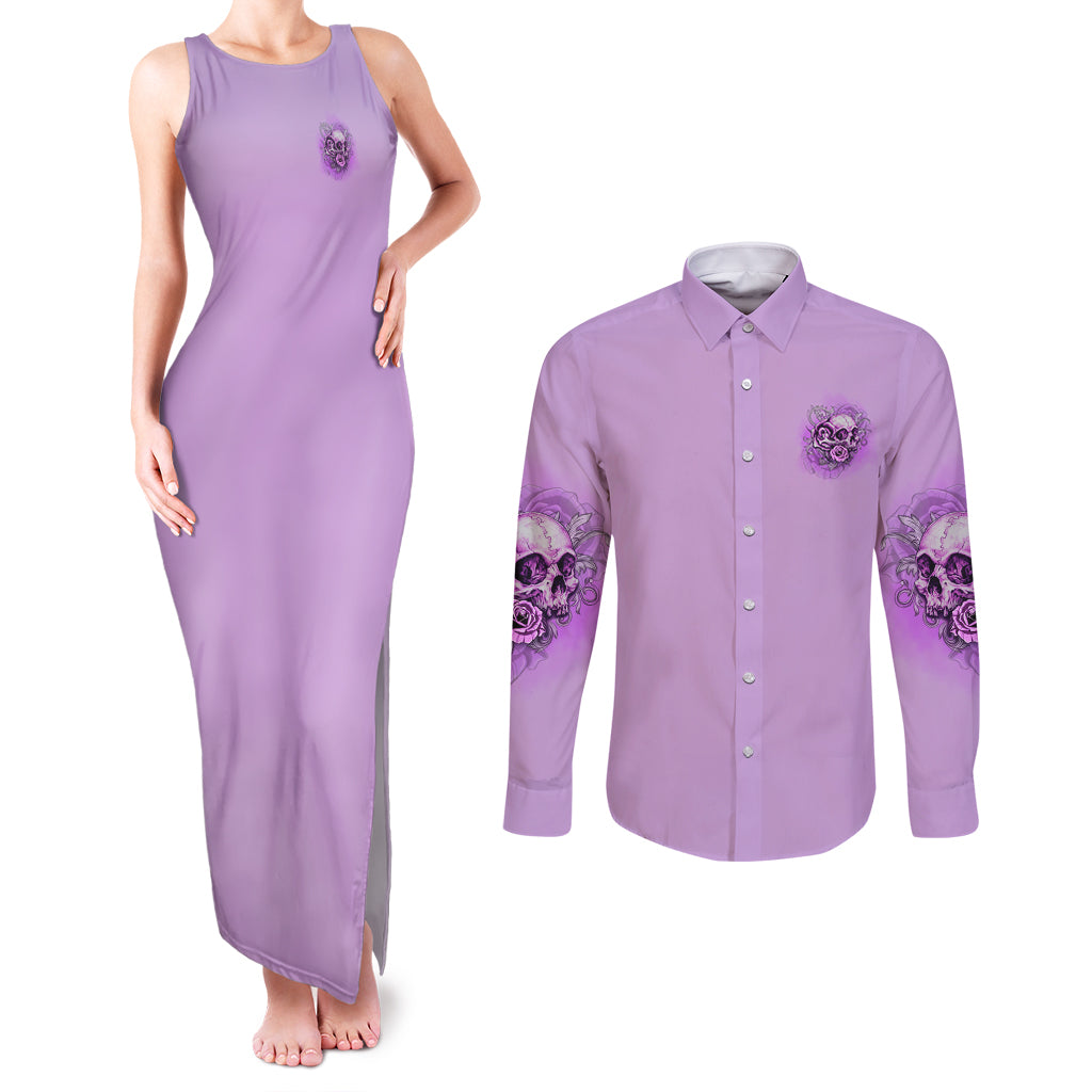 yes-im-a-b-but-not-yours-purple-couples-matching-tank-maxi-dress-and-long-sleeve-button-shirt