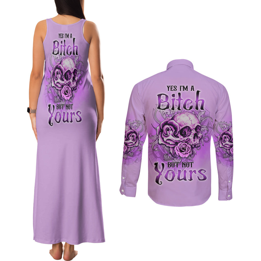 yes-im-a-b-but-not-yours-purple-couples-matching-tank-maxi-dress-and-long-sleeve-button-shirt