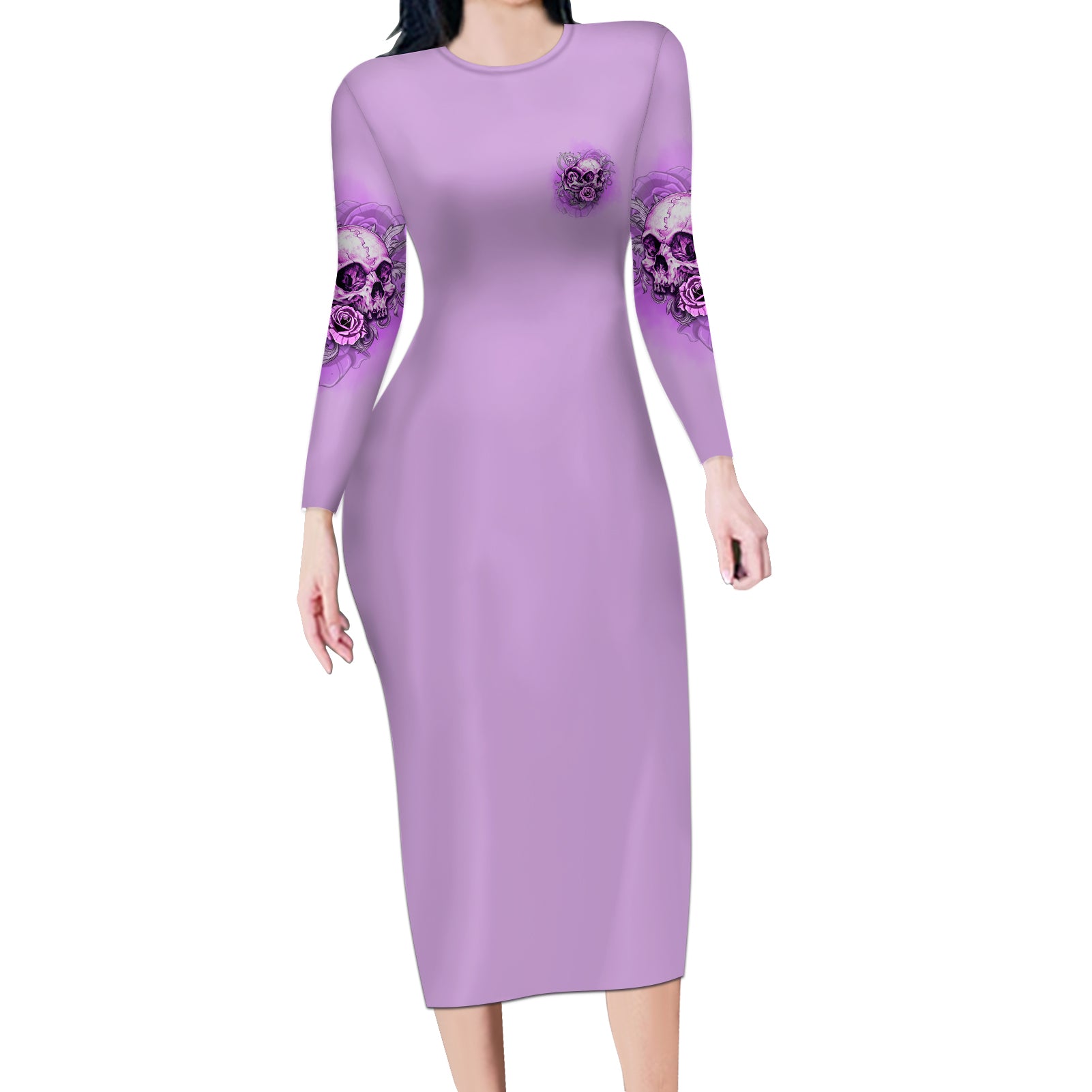 yes-im-a-b-but-not-yours-purple-long-sleeve-bodycon-dress