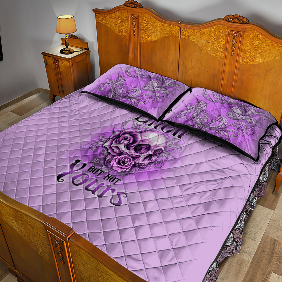 yes-im-a-b-but-not-yours-purple-quilt-bed-set