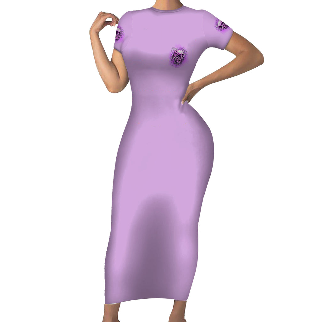 yes-im-a-b-but-not-yours-purple-short-sleeve-bodycon-dress