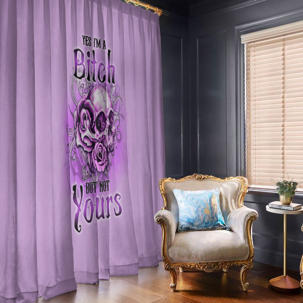 yes-im-a-b-but-not-yours-purple-window-curtain