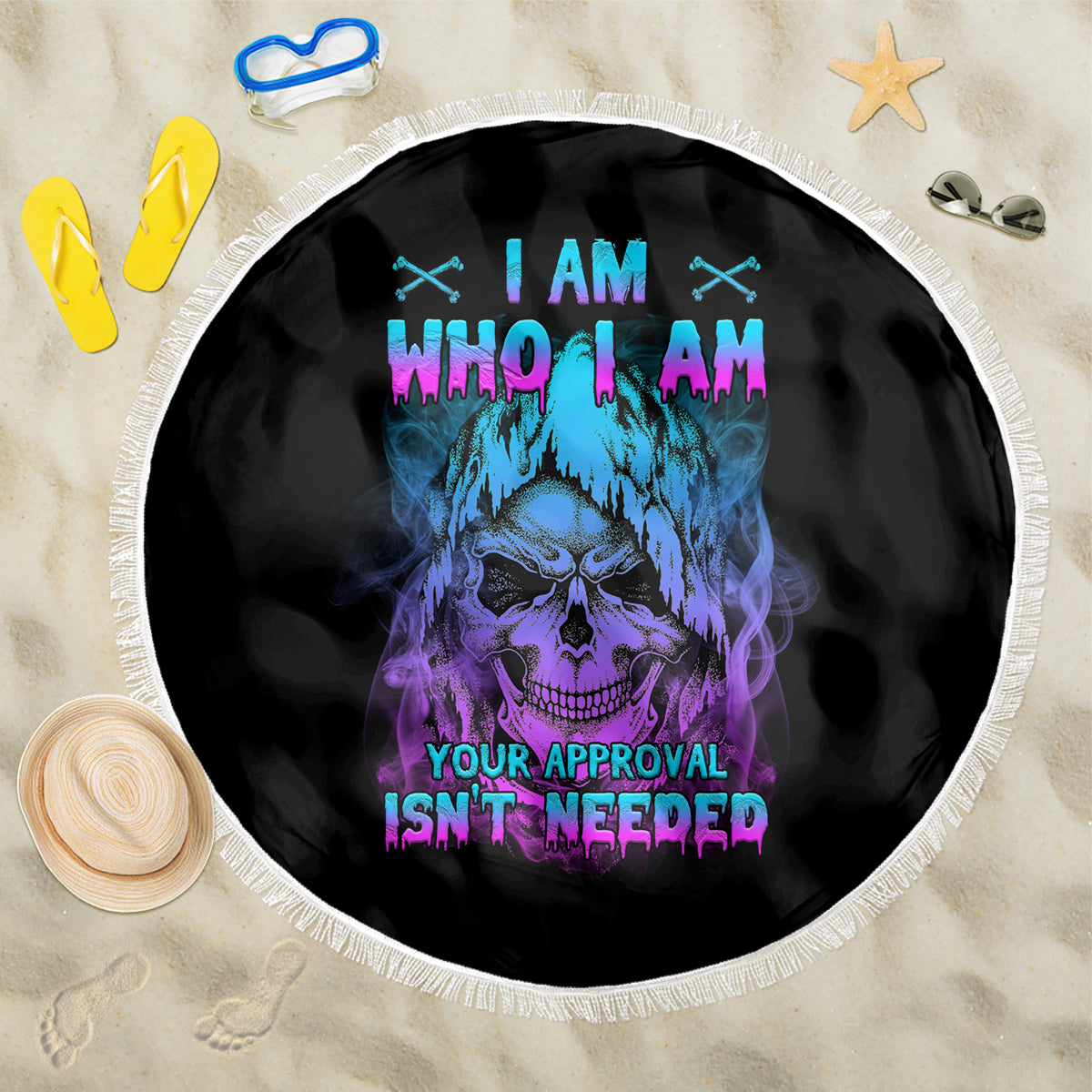 i-am-who-i-am-your-approval-isnt-needed-beach-blanket
