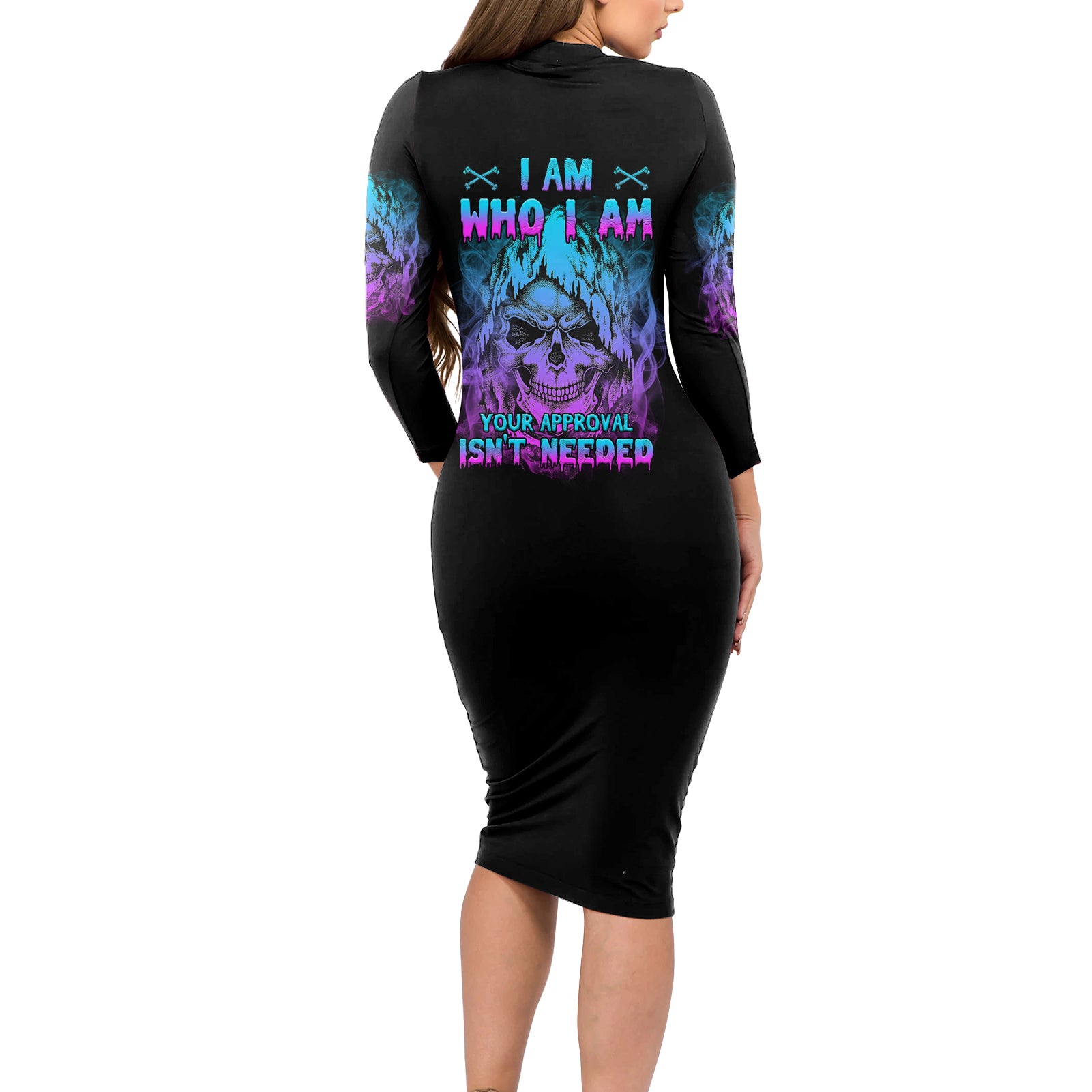 i-am-who-i-am-your-approval-isnt-needed-long-sleeve-bodycon-dress