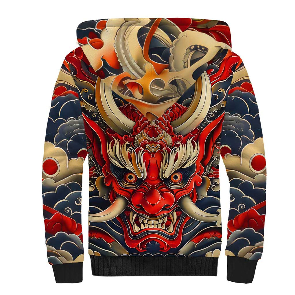 Oni Sherpa Hoodie Japan Art Style