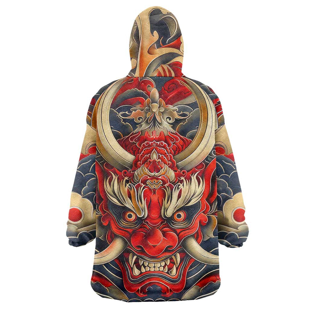Oni Wearable Blanket Hoodie Japan Art Style