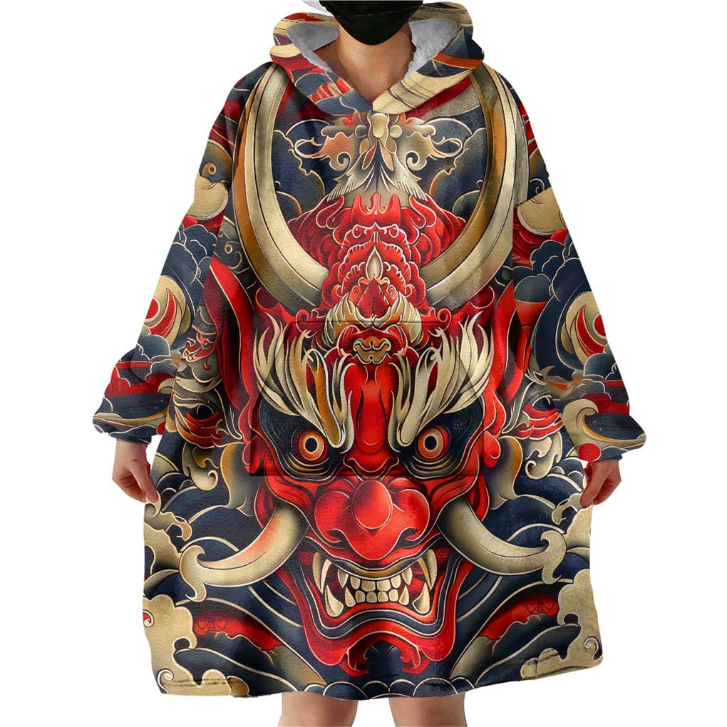 Oni Wearable Blanket Hoodie Japan Art Style