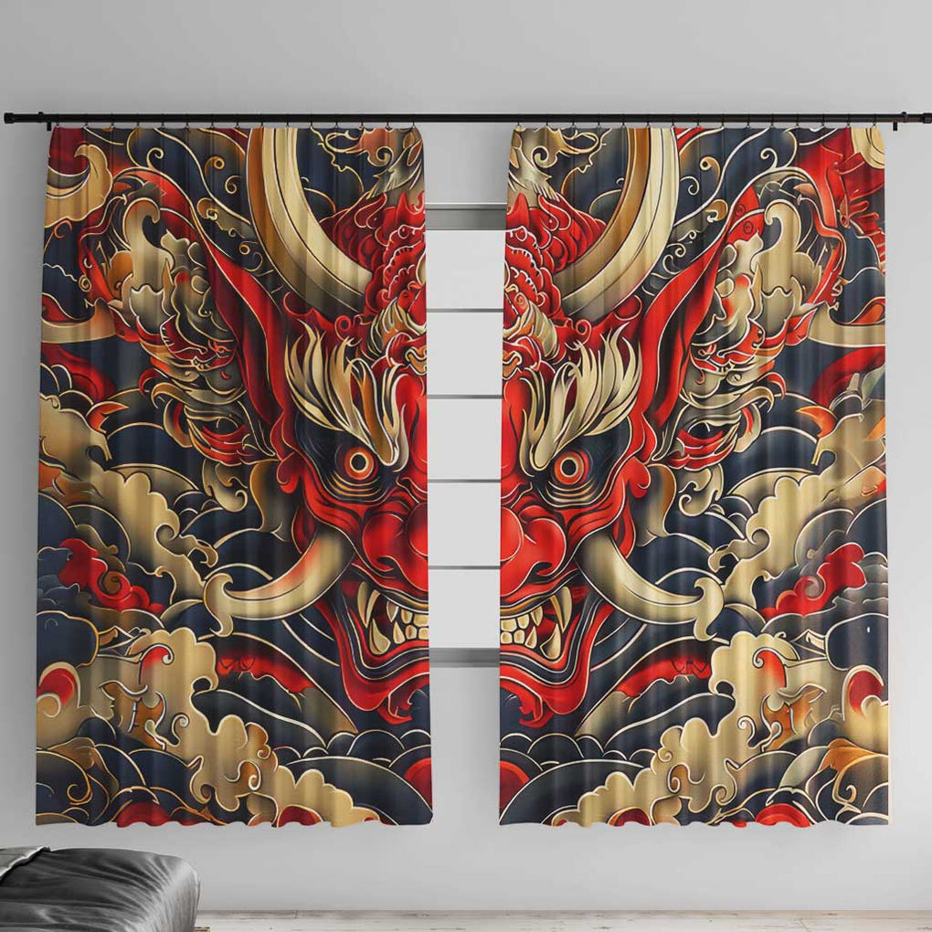 Oni Window Curtain Japan Art Style
