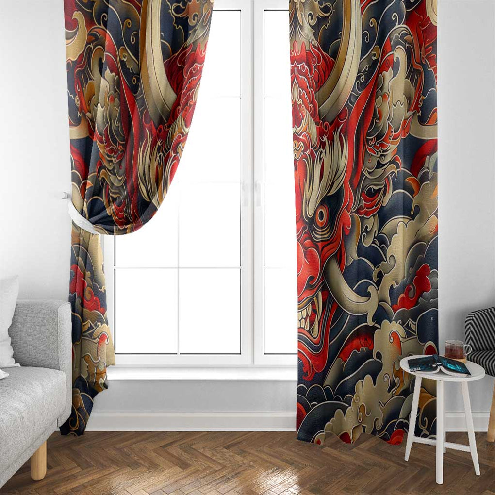 Oni Window Curtain Japan Art Style