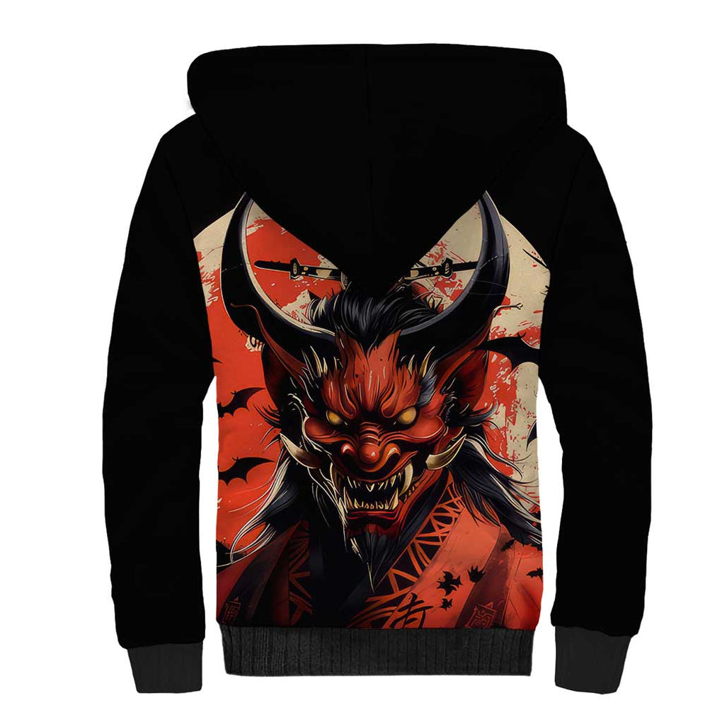 Oni Demon Sherpa Hoodie Japan Art Style