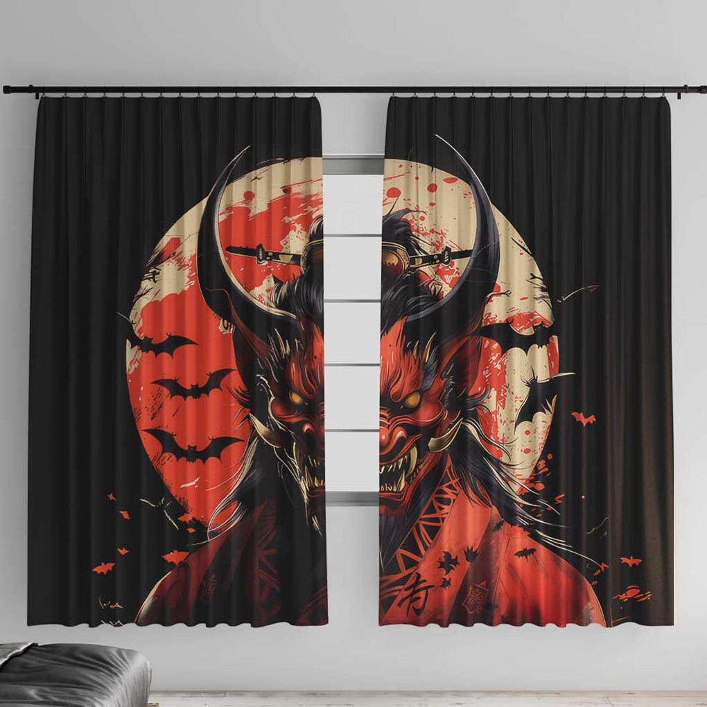 Oni Demon Window Curtain Japan Art Style
