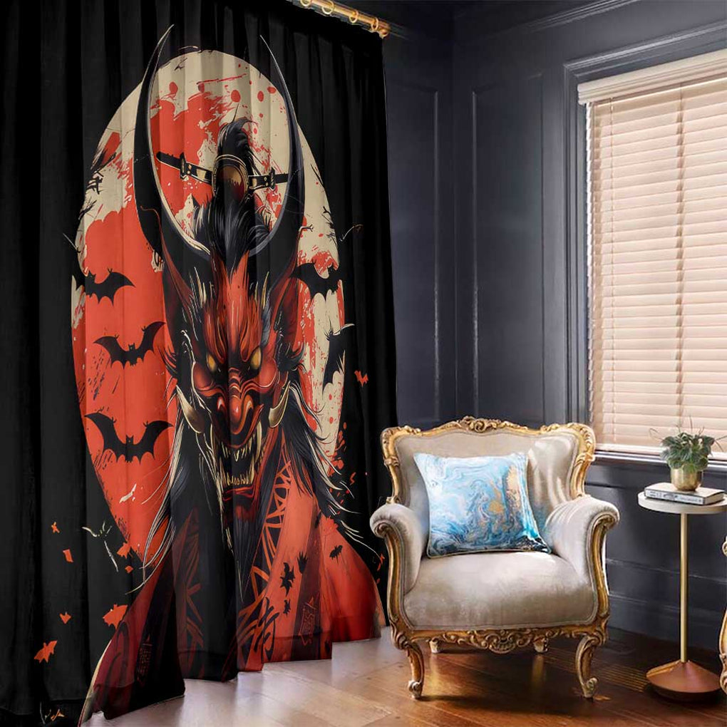 Oni Demon Window Curtain Japan Art Style