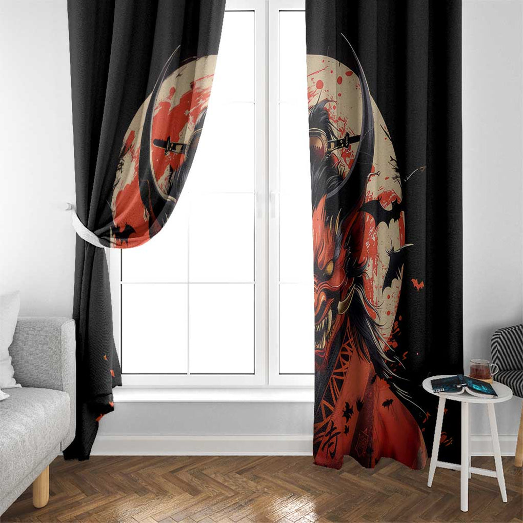 Oni Demon Window Curtain Japan Art Style