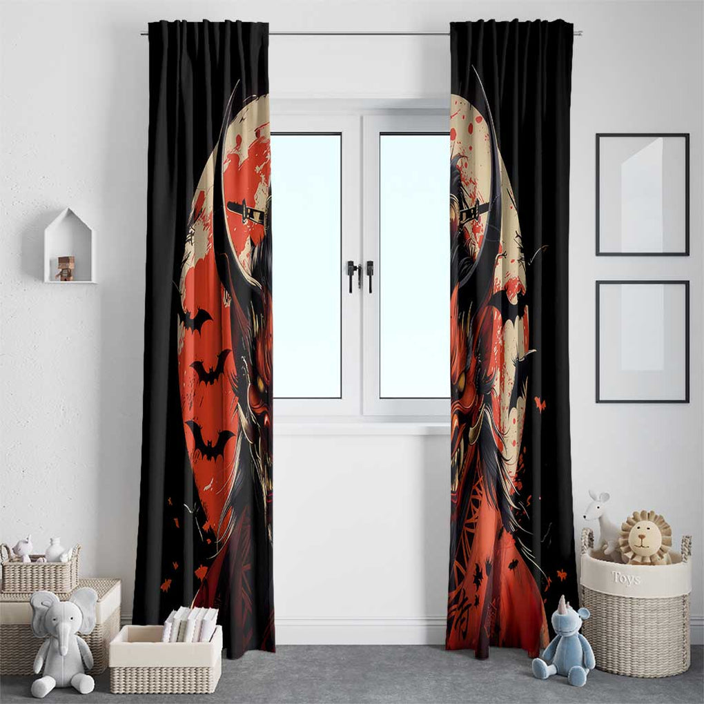 Oni Demon Window Curtain Japan Art Style